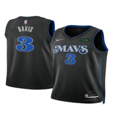 Men's Dallas Mavericks #3 Anthony Davis Black 2025 City Edition Stitched Jersey