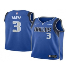 Men's Dallas Mavericks #3 Anthony Davis Blue 2025 Icon Edition Stitched Jersey