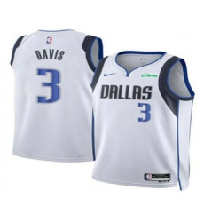 Men's Dallas Mavericks #3 Anthony Davis White 2025 Association Edition Stitched Jersey