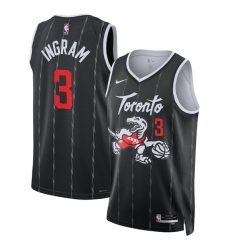 Men's Toronto Raptors #3 Brandon Ingram Black 2025-26 City Edition Stitched Basketball Jersey