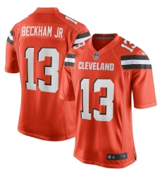 Men's Cleveland Browns #13 Odell Beckham Jr Nike Orange Game Jersey