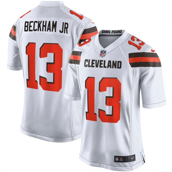 Men's Cleveland Browns #13 Odell Beckham Jr Nike White Game Jersey