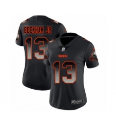 Women's Cleveland Browns #13 Odell Beckham Jr. Limited Black Smoke Fashion Football Jersey