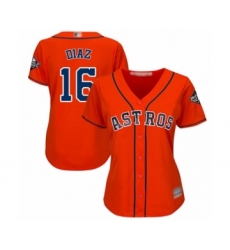 Women's Houston Astros #16 Aledmys Diaz Authentic Orange Alternate Cool Base 2019 World Series Bound Baseball Jersey
