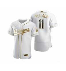 Men's Mlb Los Angeles Dodgers #11 A.J. Pollock Nike White Authentic Golden Edition Jersey