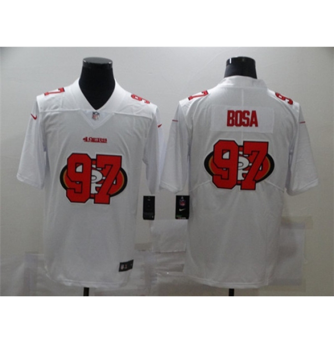 Men's San Francisco 49ers #97 Nick Bosa White Shadow Logo Limited Stitched Jersey