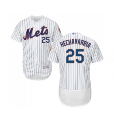Men's New York Mets #25 Adeiny Hechavarria White Home Flex Base Authentic Collection Baseball Jersey