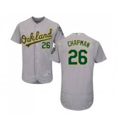 Men's Oakland Athletics #26 Matt Chapman Grey Road Flex Base Authentic Collection Baseball Jersey