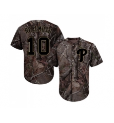 Men's Philadelphia Phillies #10 J. T. Realmuto Authentic Camo Realtree Collection Flex Base Baseball Jersey