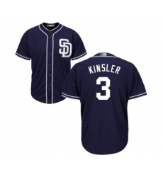 Youth San Diego Padres #3 Ian Kinsler Replica Navy Blue Alternate 1 Cool Base Baseball Jersey