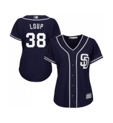 Women's San Diego Padres #38 Aaron Loup Replica Navy Blue Alternate 1 Cool Base Baseball Jersey