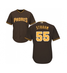 Men's San Diego Padres #55 Matt Strahm Replica Brown Alternate Cool Base Baseball Jersey