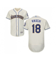 Men's Seattle Mariners #18 Yusei Kikuchi Grey Road Flex Base Authentic Collection Baseball Jersey