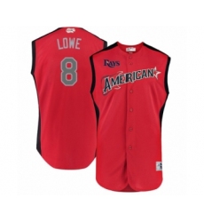 Youth Tampa Bay Rays #8 Brandon Lowe Authentic Red American League 2019 Baseball All-Star Jersey