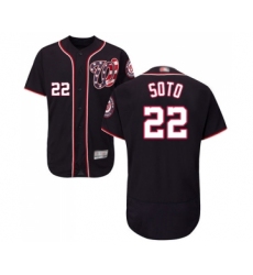 Men's Washington Nationals #22 Juan Soto Navy Blue Alternate Flex Base Authentic Collection Baseball Jersey