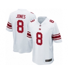 Men's New York Giants #8 Daniel Jones Game White Football Jersey