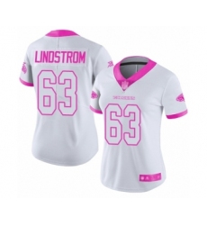 Women's Atlanta Falcons #63 Chris Lindstrom Limited White Pink Rush Fashion Football Jersey