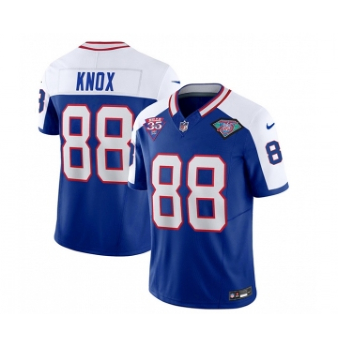 Men's Nike Buffalo Bills #88 Dawson Knox Blue White 2023 F.U.S.E. 75th Anniversary Throwback Vapor Untouchable Limited Football Stitched Jersey