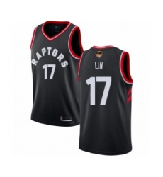 Men's Toronto Raptors #17 Jeremy Lin Swingman Black 2019 Basketball Finals Bound Jersey Statement Edition