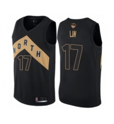 Youth Toronto Raptors #17 Jeremy Lin Swingman Black 2019 Basketball Finals Bound Jersey - City Edition