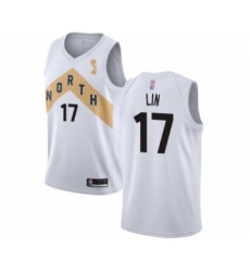 Youth Toronto Raptors #17 Jeremy Lin Swingman White 2019 Basketball Finals Champions Jersey - City Edition