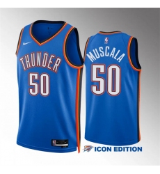 Men's Oklahoma City Thunder #50 Mike Muscala Blue Icon Edition Stitched Basketball Jersey