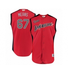 Men's Baltimore Orioles #67 John Means Authentic Red American League 2019 Baseball All-Star Jersey