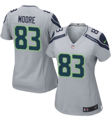 Women's Nike Seattle Seahawks #83 David Moore Game Grey Alternate NFL Jersey