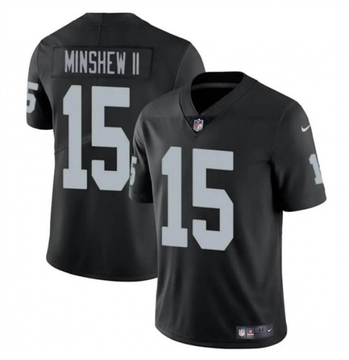 Men's Las Vegas Raiders #15 Gardner Minshew II Black Vapor Football Stitched Jersey