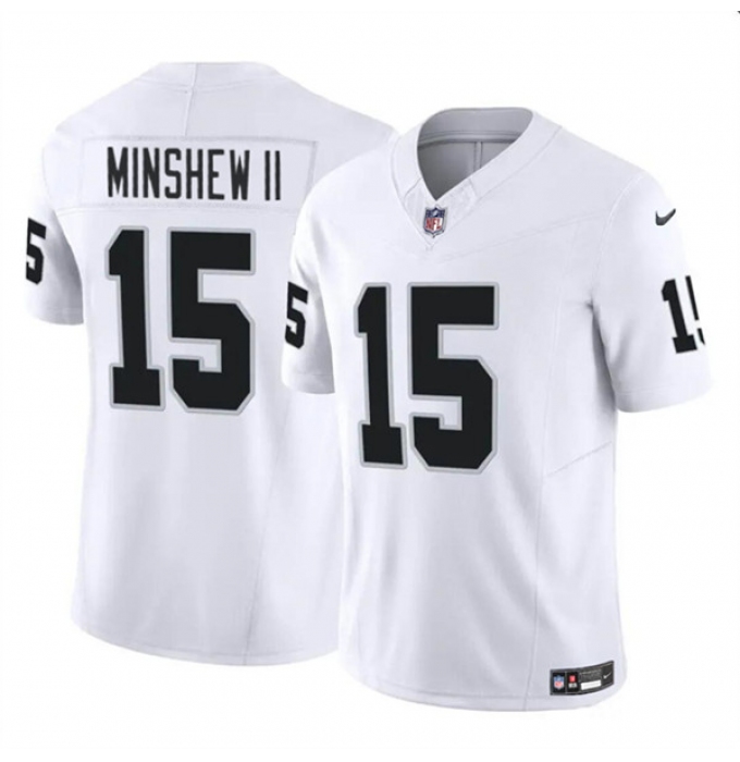 Men's Las Vegas Raiders #15 Gardner Minshew II White 2024 F.U.S.E. Football Stitched Jersey