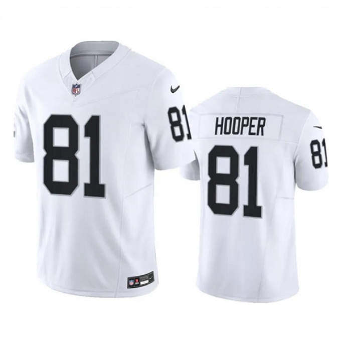 Men's Las Vegas Raiders #81 Austin Hooper White 2023 F.U.S.E. Football Stitched Jersey