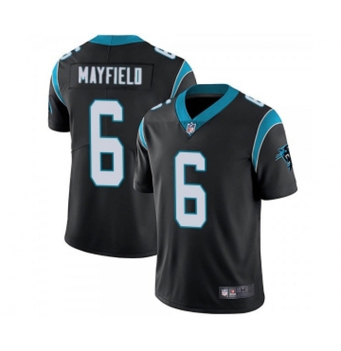 Men's Carolina Panthers #6 Baker Mayfield Black Vapor Untouchable Limited Stitched Jersey