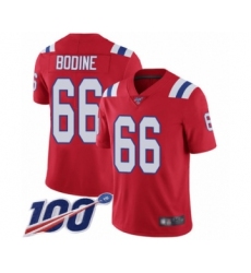 Men's New England Patriots #66 Russell Bodine Red Alternate Vapor Untouchable Limited Player 100th Season Football Jersey