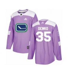 Youth Vancouver Canucks #35 Thatcher Demko Authentic Purple Fights Cancer Practice Hockey Jersey