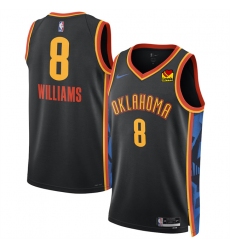 Men's Oklahoma City Thunder #8 Jalen Williams Black 2024-25 City Edition Stitched Basketball Jersey