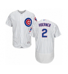 Men's Chicago Cubs #2 Nico Hoerner White Home Flex Base Authentic Collection Baseball Player Jersey