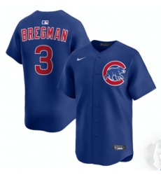 Men's Chicago Cubs #3 Alex Bregman Royal Limited Stitched Baseball Jersey