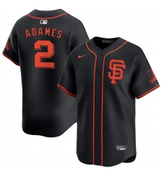 Men's San Francisco Giants #2 Willy Adames Black 2024 Black AlternateLimited Stitched Baseball Jersey