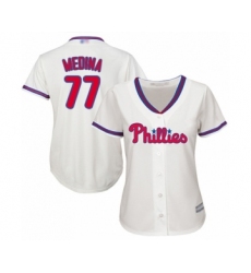 Women's Philadelphia Phillies #77 Adonis Medina Authentic Cream Alternate Cool Base Baseball Player Jersey