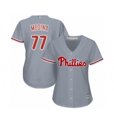 Women's Philadelphia Phillies #77 Adonis Medina Authentic Grey Road Cool Base Baseball Player Jersey