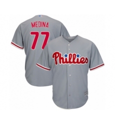 Youth Philadelphia Phillies #77 Adonis Medina Authentic Grey Road Cool Base Baseball Player Jersey