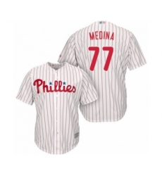Youth Philadelphia Phillies #77 Adonis Medina Authentic White Red Strip Home Cool Base Baseball Player Jersey