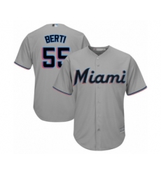 Youth Miami Marlins #55 Jon Berti Authentic Grey Road Cool Base Baseball Player Jersey