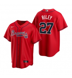 Men's Nike Atlanta Braves #27 Austin Riley Red Alternate Stitched Baseball Jersey