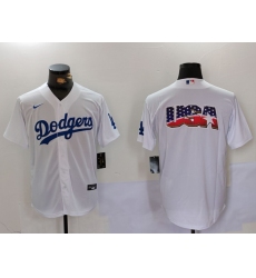 Mens Los Angeles Dodgers Blank White Cool Base Stitched Jersey