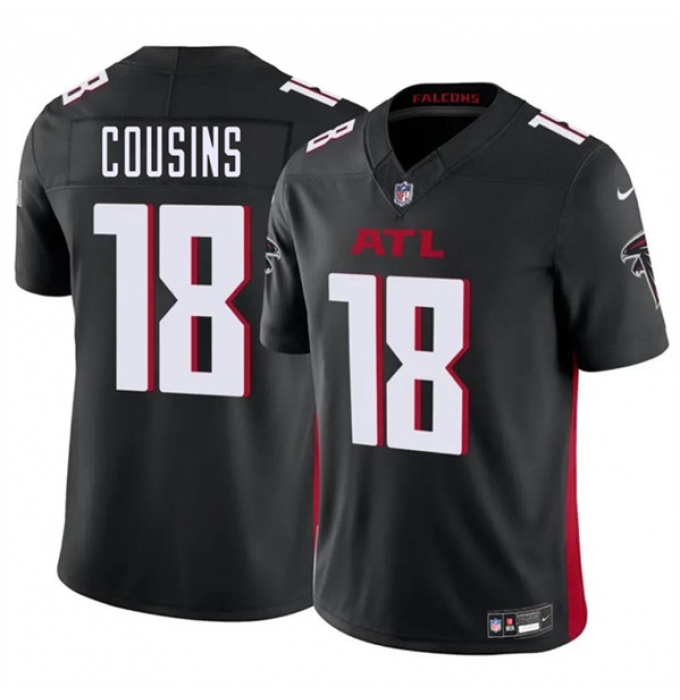 Men's Atlanta Falcons #18 Kirk Cousins Black 2023 F.U.S.E. Vapor Untouchable Limited Football Stitched Jersey