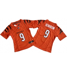 Women's Cincinnati Bengals #9 Joe Burrow Orange F.U.S.E. Stitched Vapor Football Jersey(Run Small)