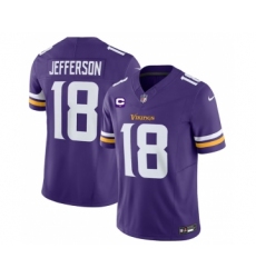 Men's Nike Minnesota Vikings #18 Justin Jefferson Purple 2023 F.U.S.E. 1-Star C Vapor Untouchable Limited Football Stitched Jersey