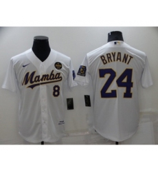 Men's Los Angeles Dodgers #24 Kobe Bryant White Cool Base Stitched Jersey