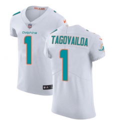 Men's Miami Dolphins #1 Tua Tagovailoa White Stitched New Elite Jersey Men's Miami Dolphins #1 Tua Tagovailoa White Stitched New Elite Jersey